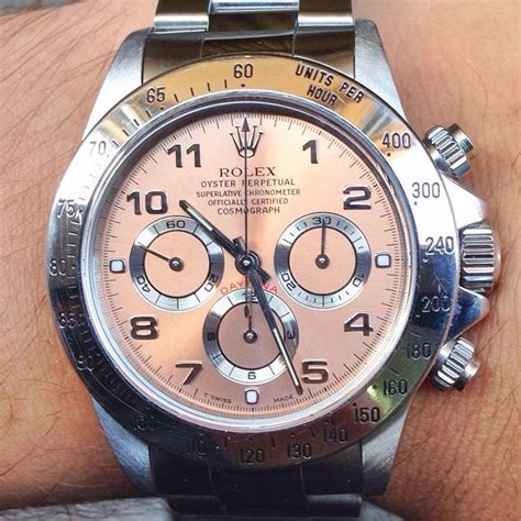 salmon dial rolex daytaon|rolex daytona silver dial.